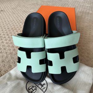 ❌⛔️SOLD⛔️❌ BNIB Authentic Hermes Vert Jade Epsom Women's Chypre Sandals size 36